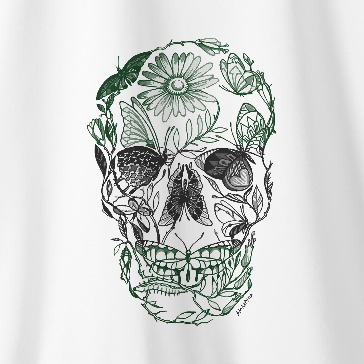 Camiseta Amazônia CAVEIRA NATUREZA - BRANCO - cód 0820