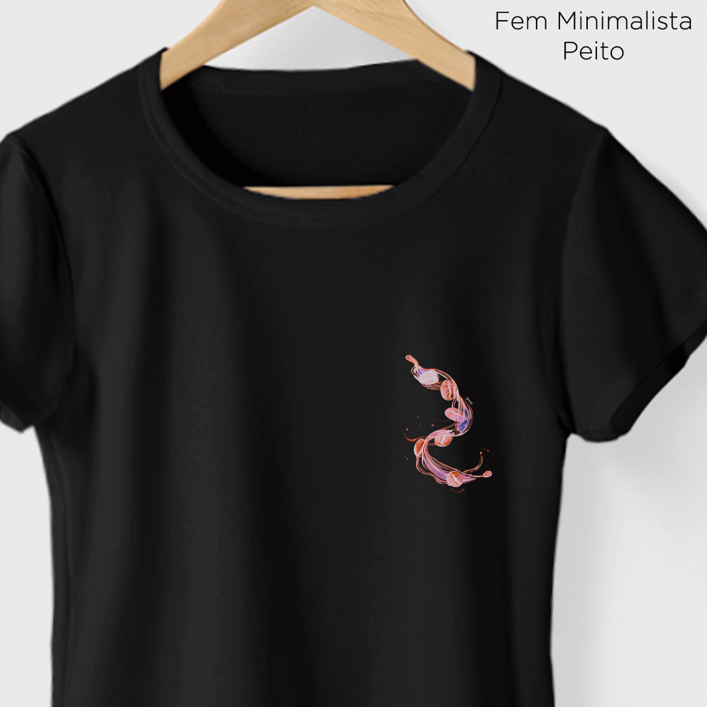 Camiseta Algoodão Preto - cód 0847