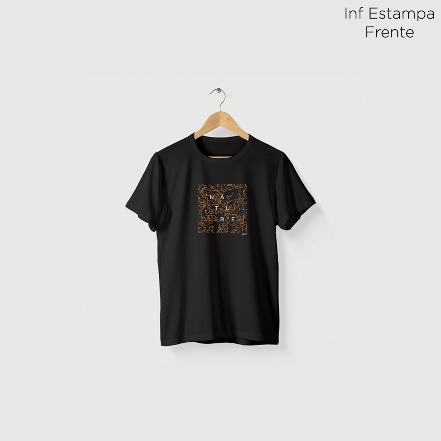 Camiseta Algoodão Preto - cód 0848