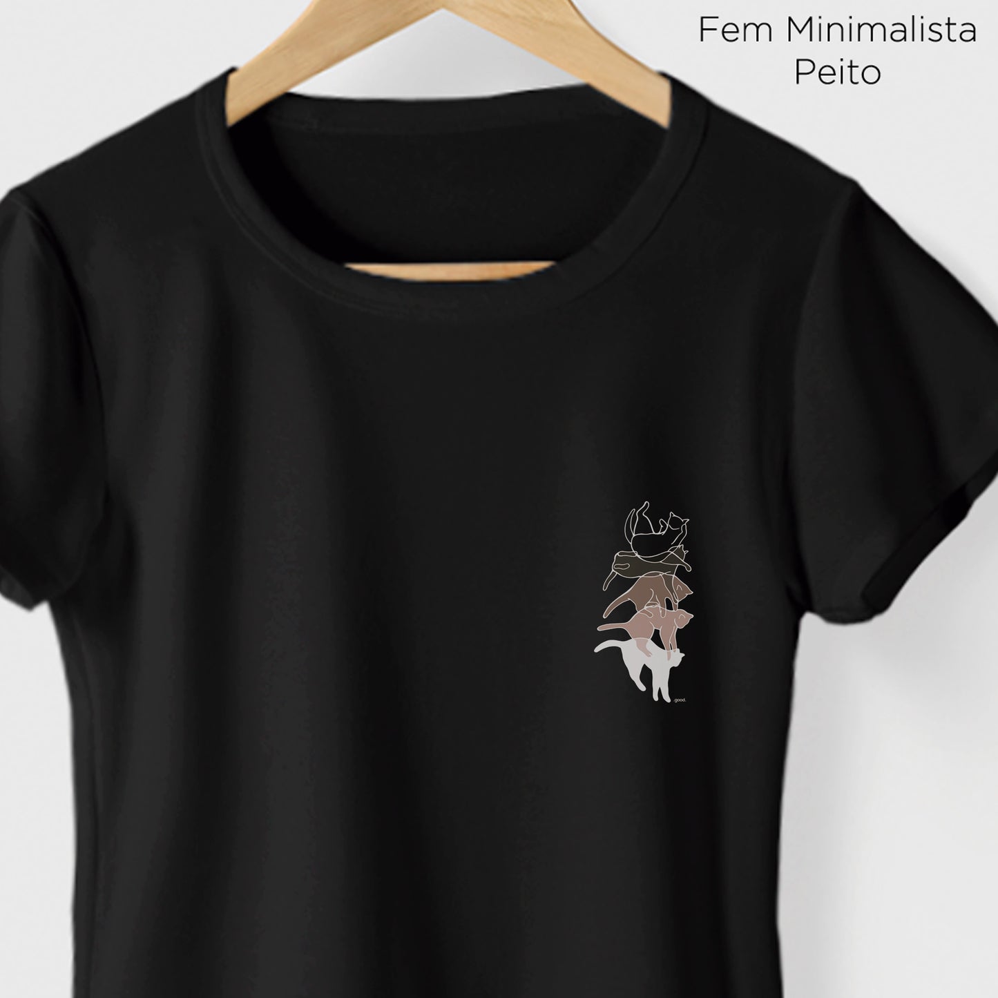 Camiseta Algoodão Preto - cód 0865