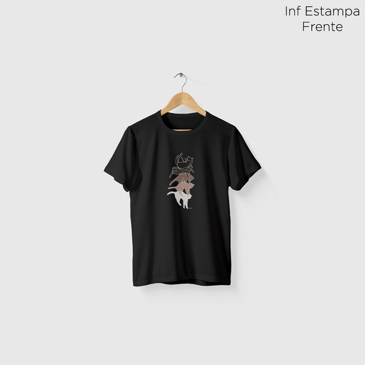 Camiseta Algoodão Preto - cód 0865