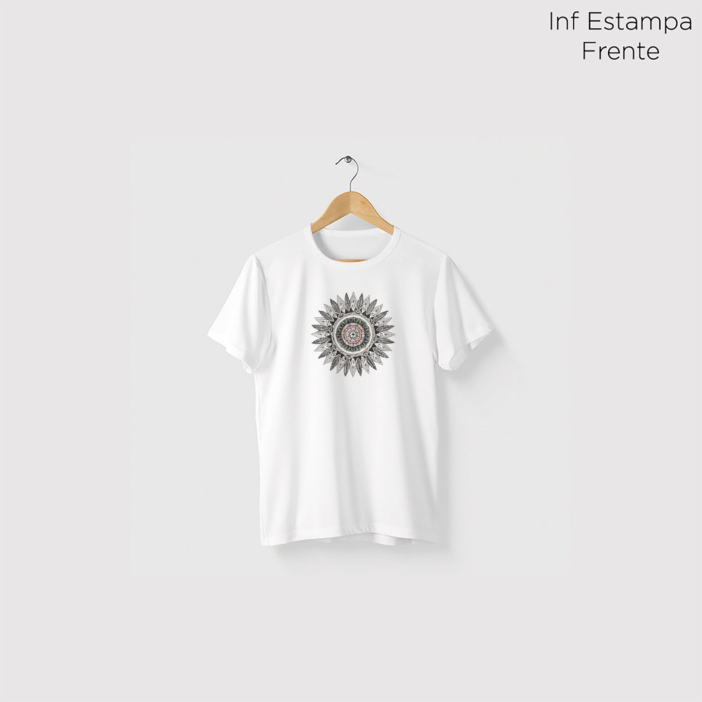 Camiseta Amazônia MANDALA PENAS - BRANCO - cód 1061