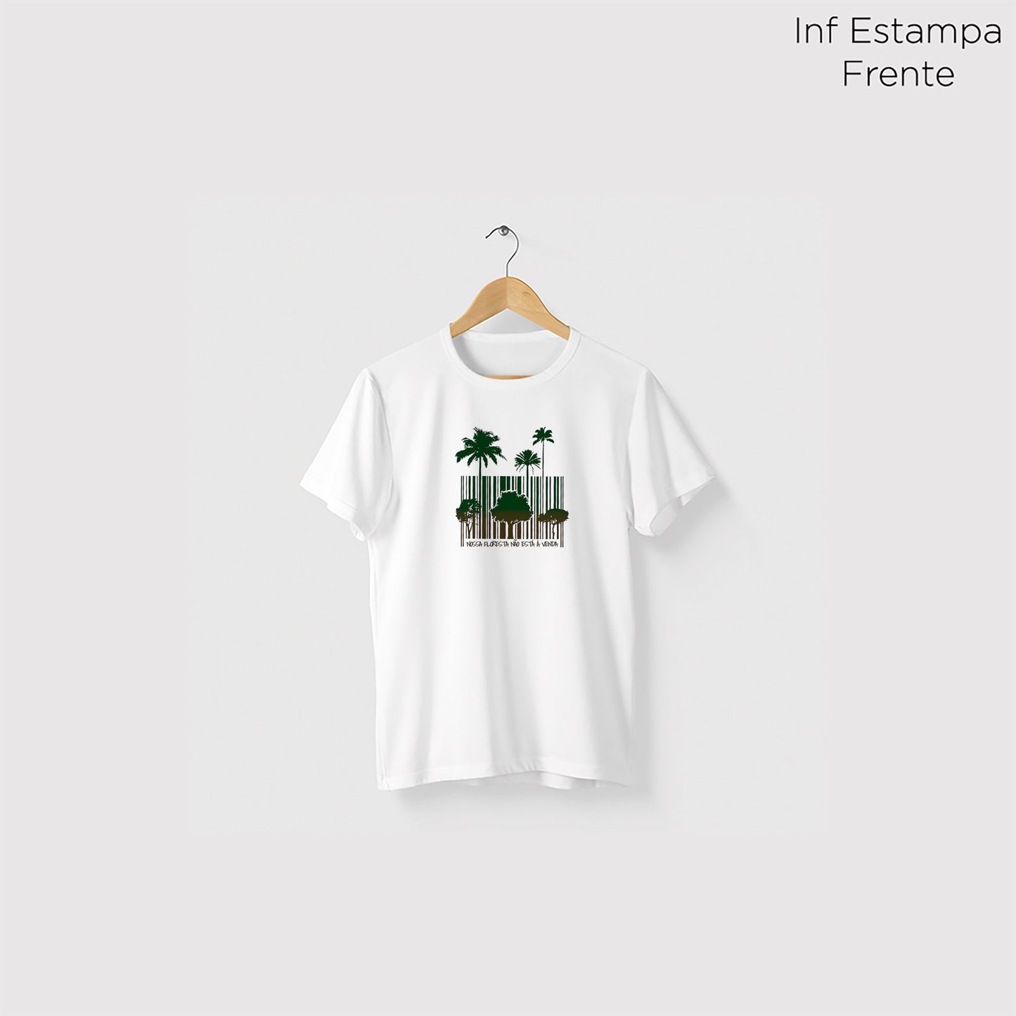 Camiseta Amazônia CÓDIGO FLORESTA - BRANCO - cód 1228