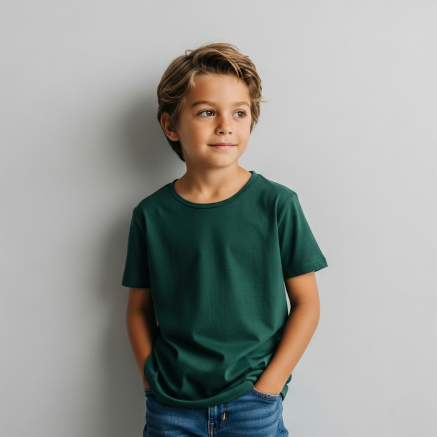 Camiseta Algoodão Ultra Soft Verde Escuro - cód L014
