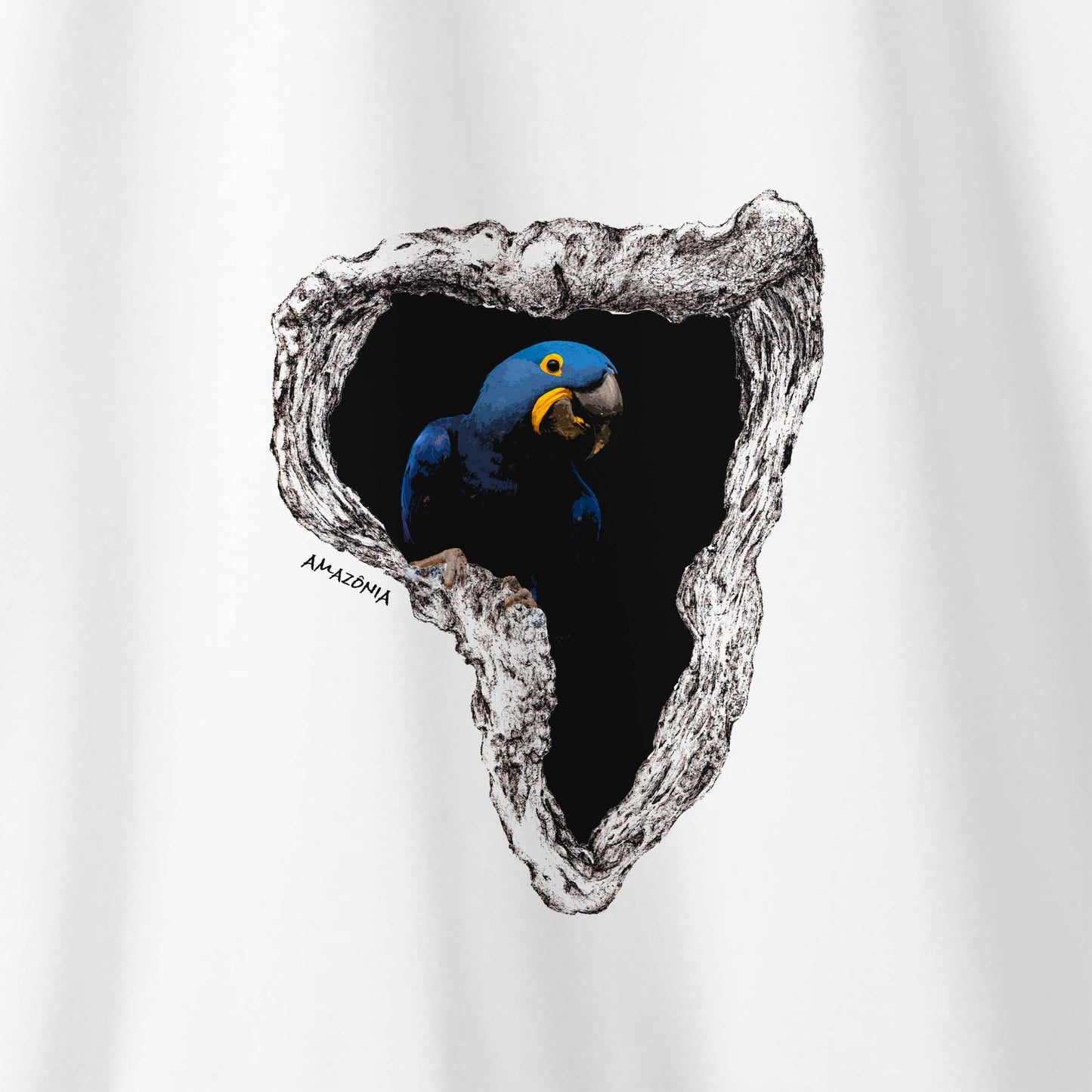 Camiseta Amazônia ARARA ÁRVORE - BRANCO - cód 2070