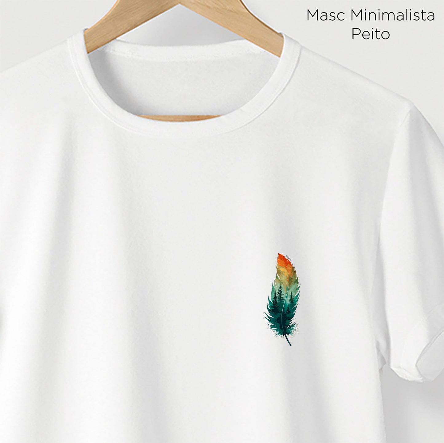 Camiseta Amazônia PENA PAISAGEM - BRANCO - cód 2099
