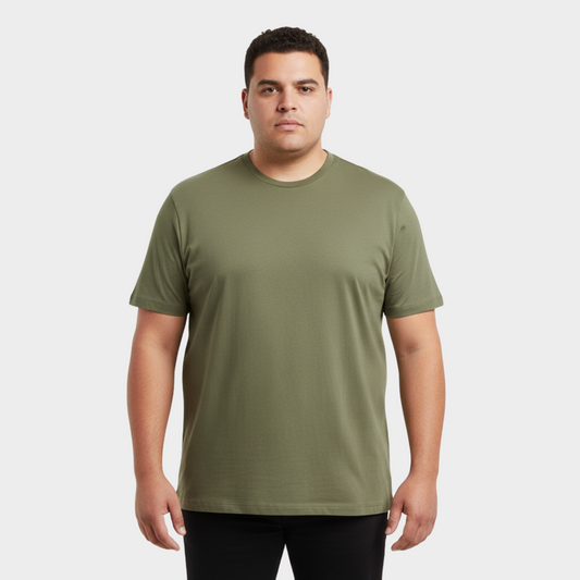Camiseta Algoodão Ultra Soft Verde Escuro Plus Size - cód PSL014