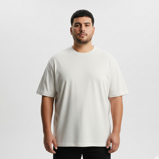 Camiseta Algoodão Egípcio Off White Plus Size - cód PSL003