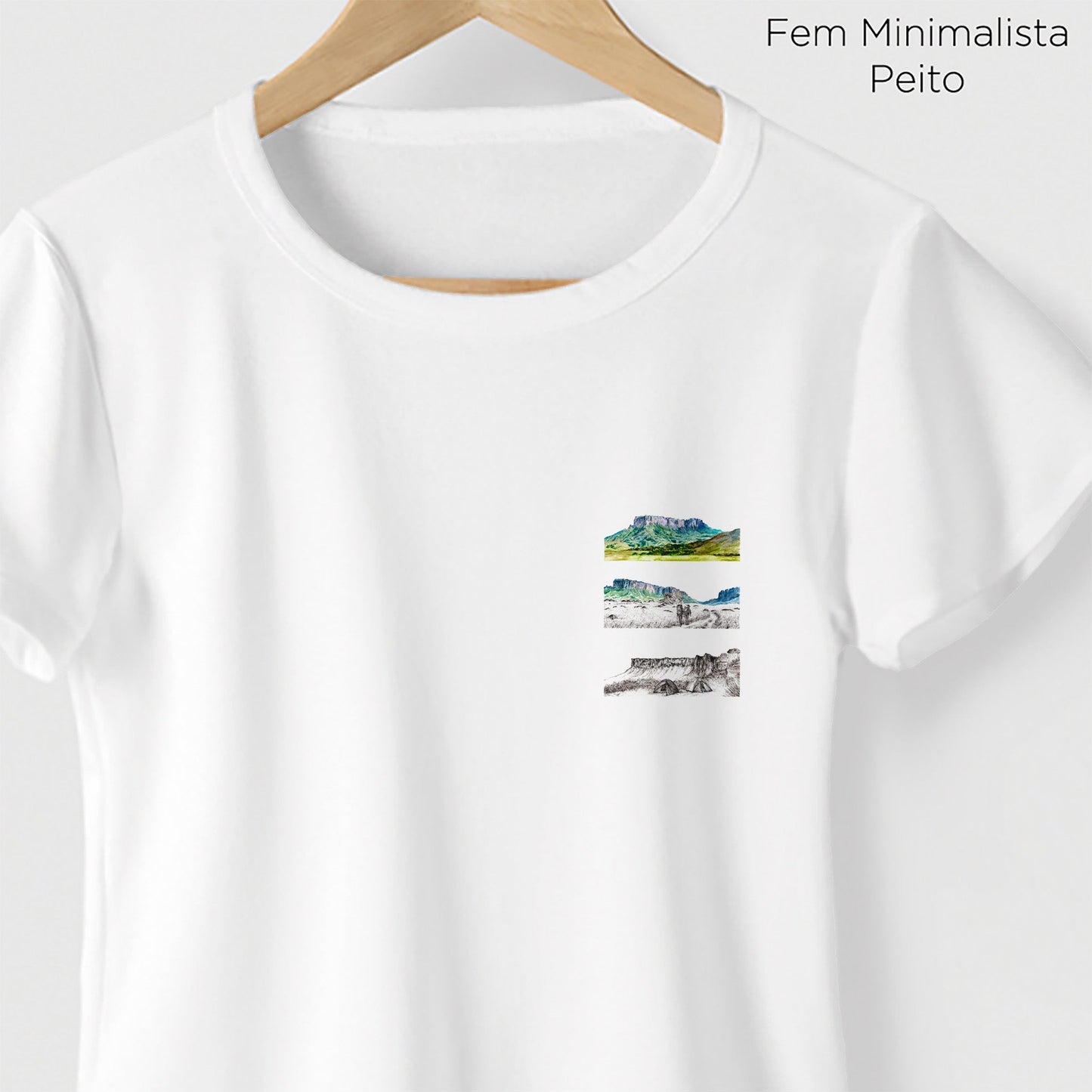 Camiseta Amazônia MONTE RORAIMA - BRANCO - cód 2012