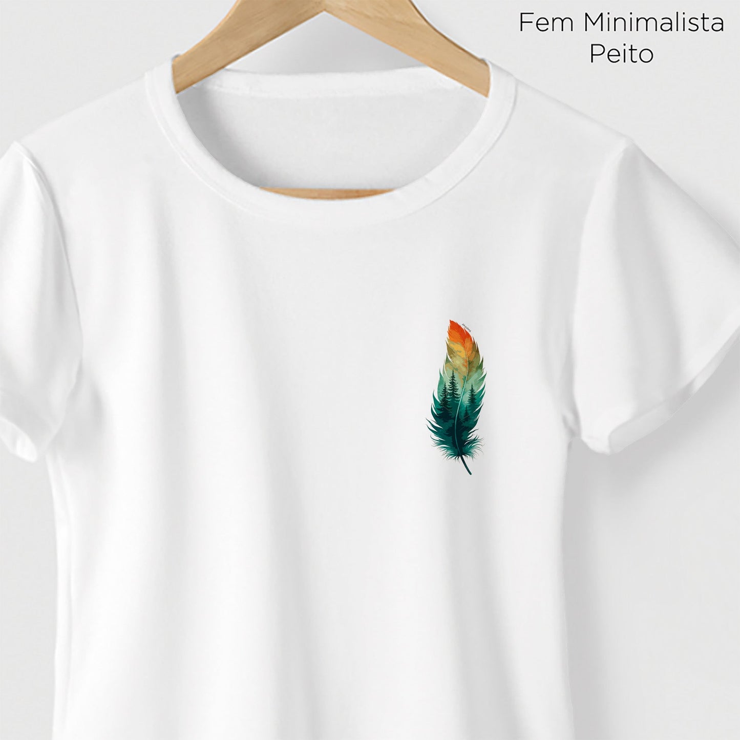 Camiseta Amazônia PENA PAISAGEM - BRANCO - cód 2099