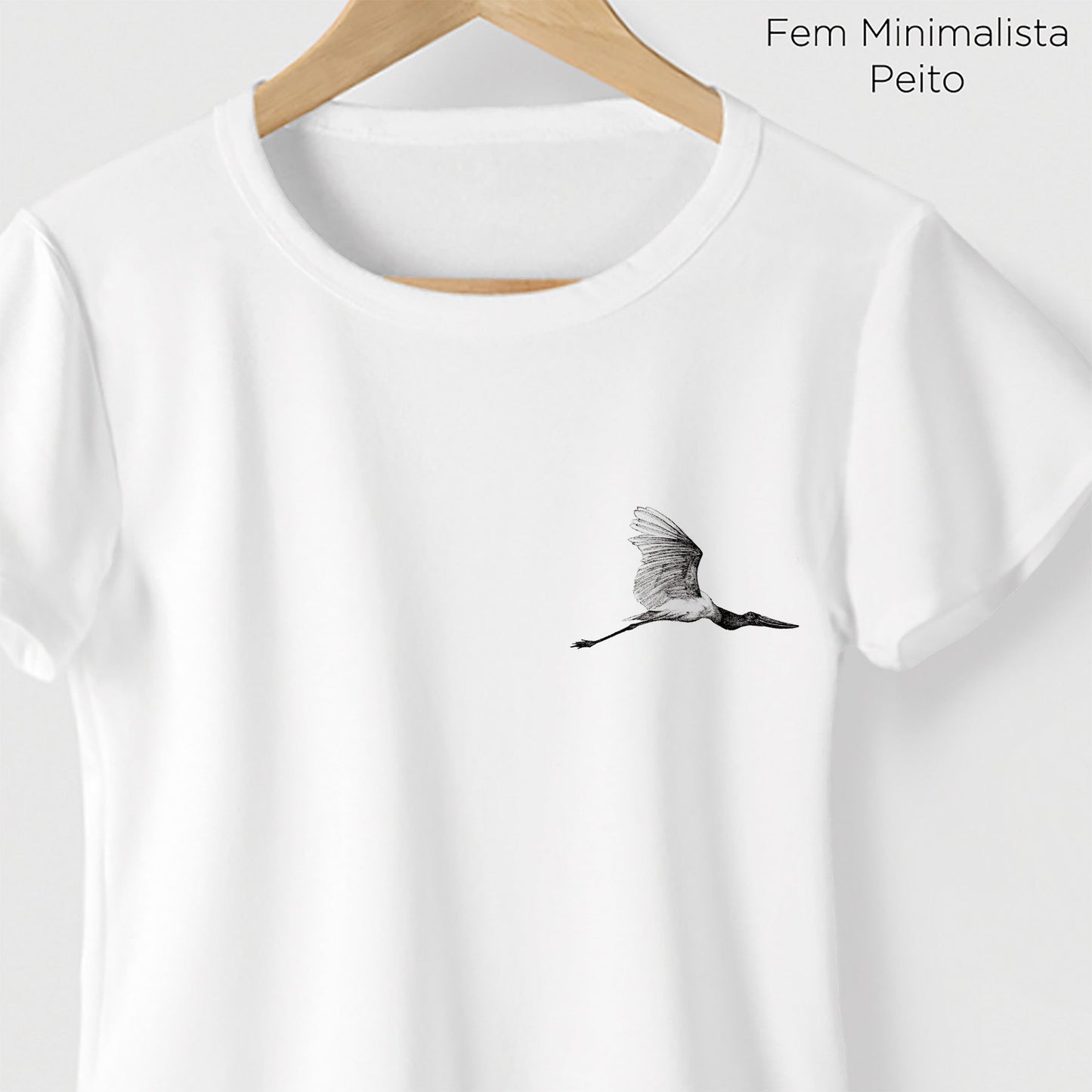 Camiseta Amazônia PANTANAL - TUIUIÚ - BRANCO - cód 10009