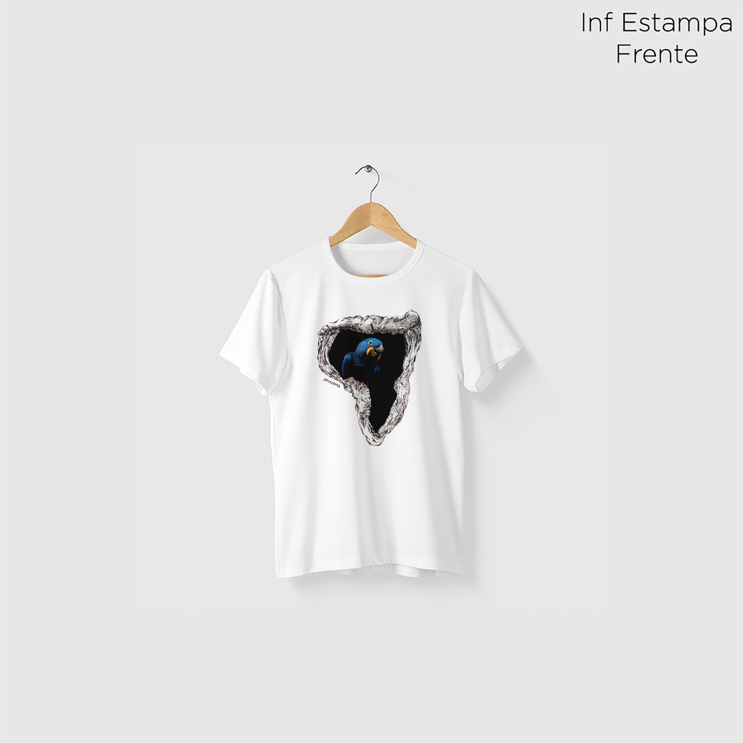 Camiseta Amazônia ARARA ÁRVORE - BRANCO - cód 2070