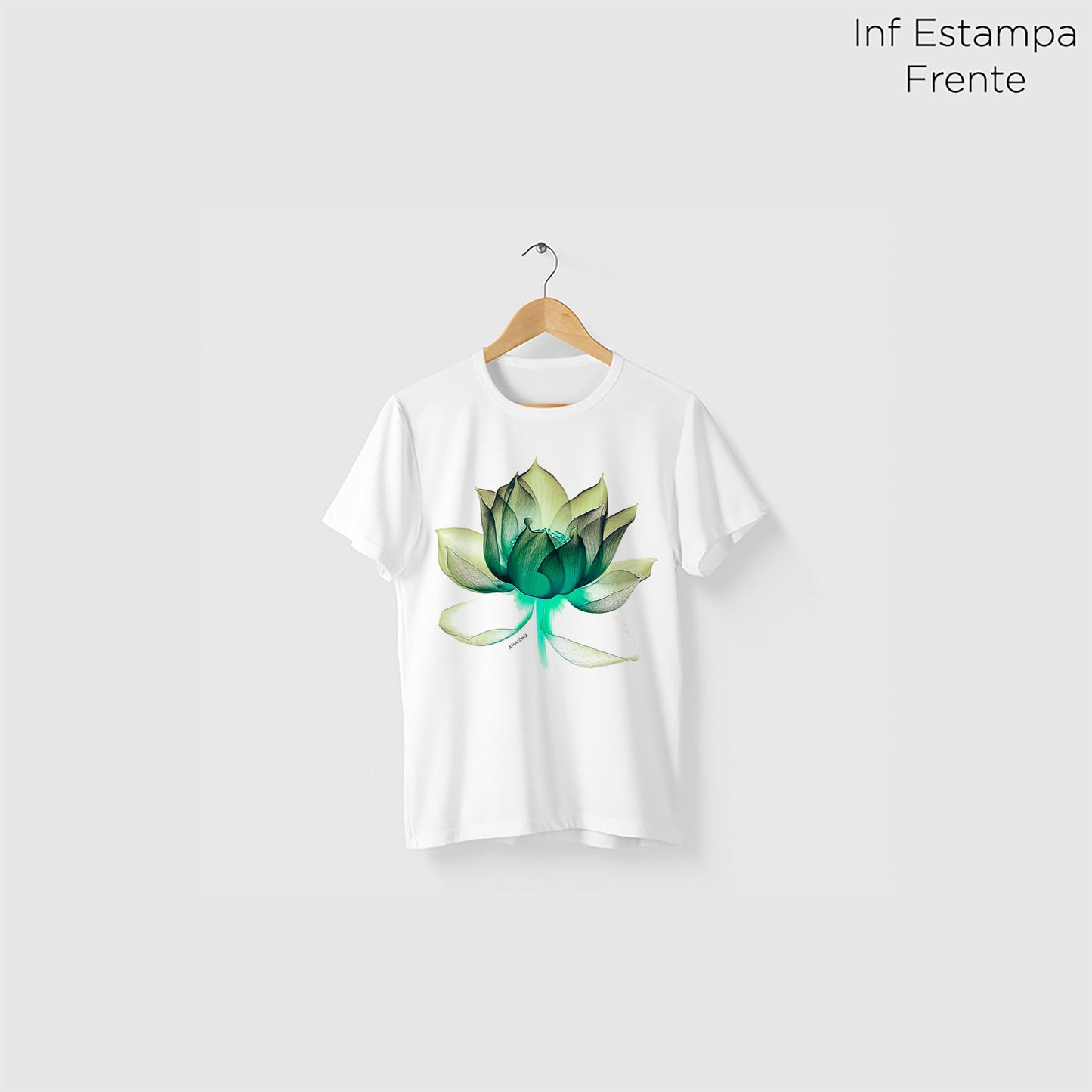 Camiseta Amazônia LÓTUS RARA - BRANCO - cód 2085
