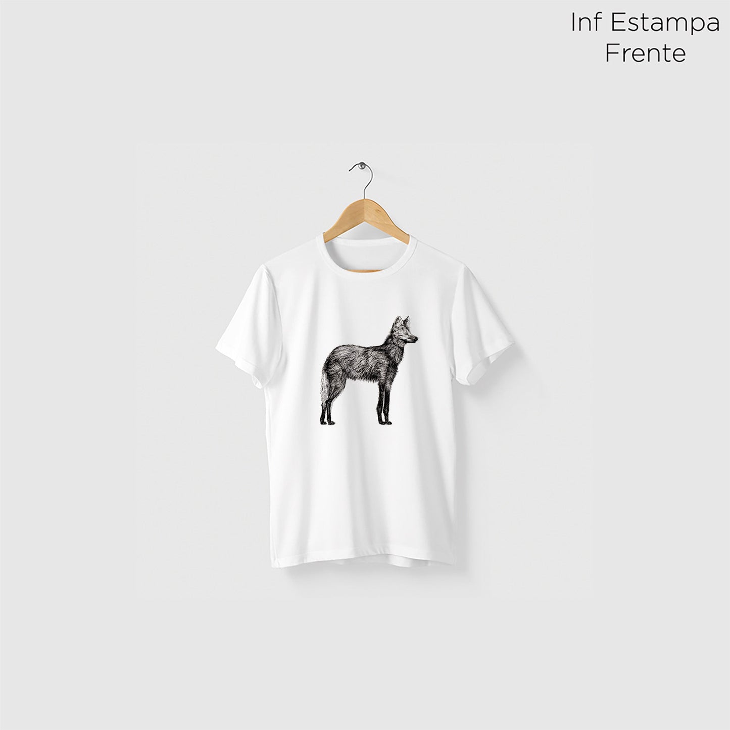 Camiseta Amazônia CHAPADA DOS VEADEIROS - LOBO GUARÁ - BRANCO - cód 10005