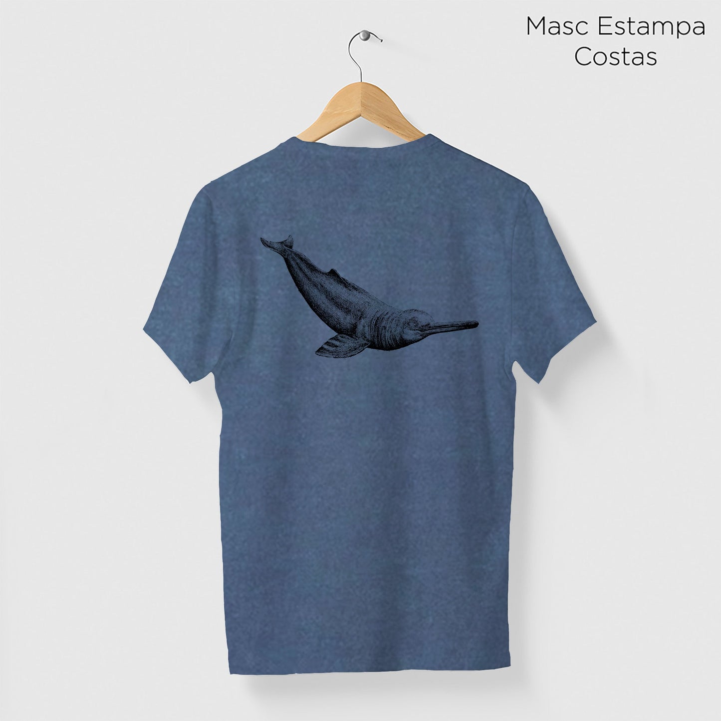 Camiseta Amazônia ANAVILHANAS - BOTO - AZUL ESTONADO - cód 10001