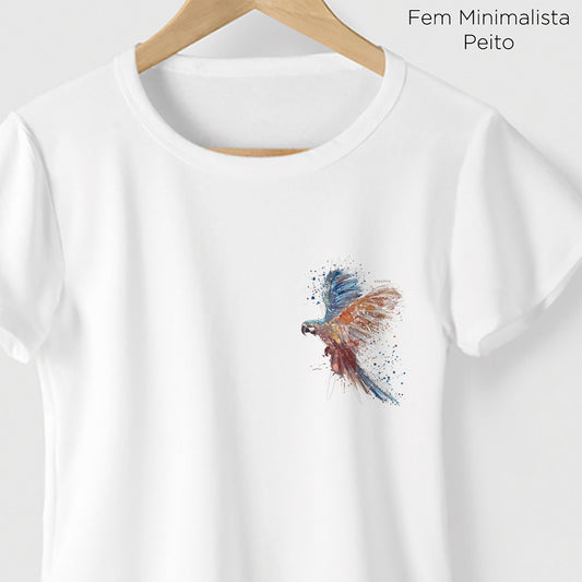 Camiseta Amazônia CORES DA ARARA - BRANCO - cód 0003