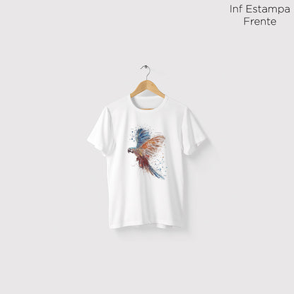Camiseta Amazônia CORES DA ARARA - BRANCO - cód 0003