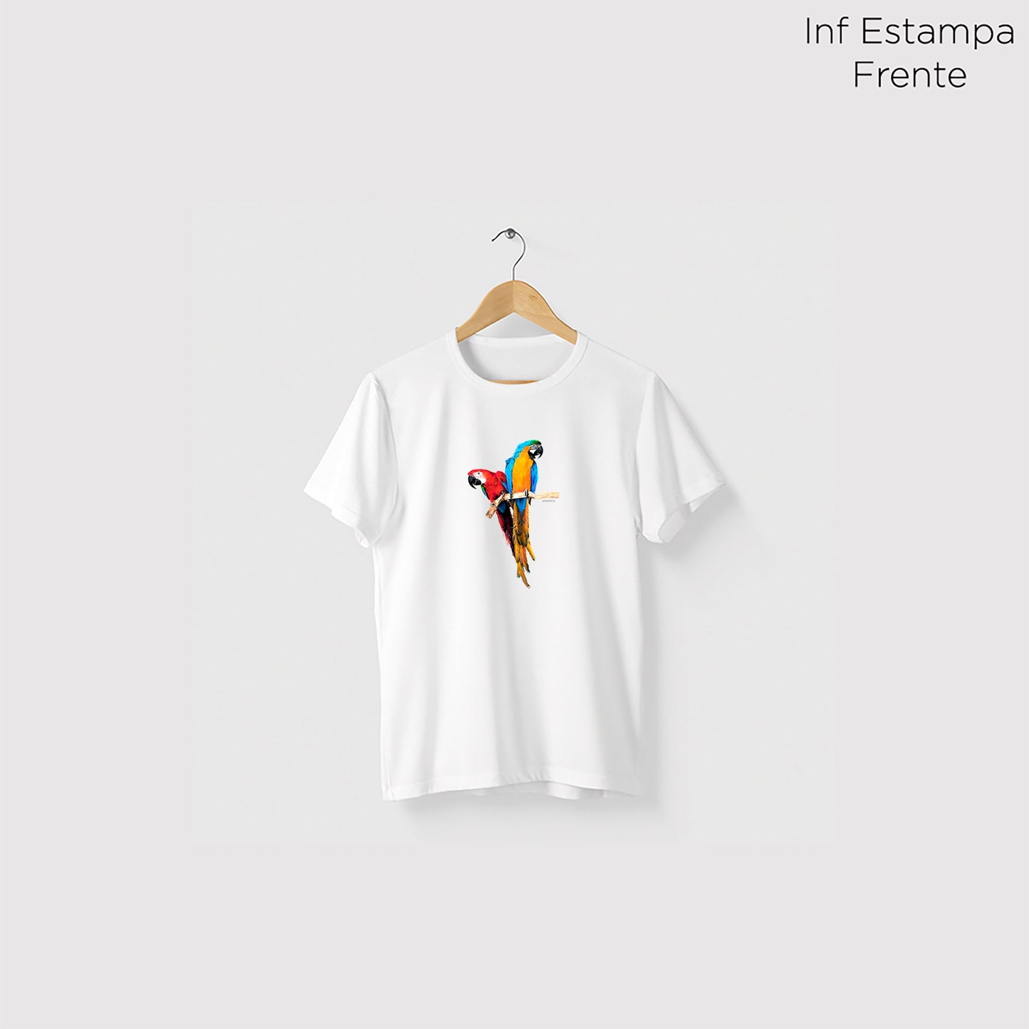 Camiseta Amazônia ARARAS VERMELHA E CANINDÉ - BRANCO - cód 0035