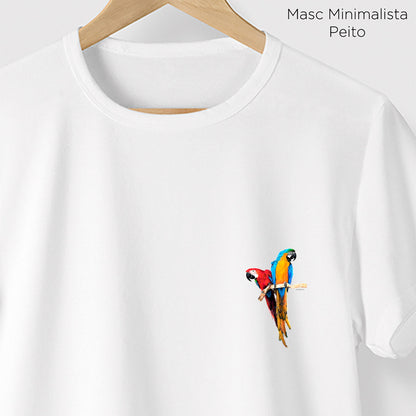 Camiseta Amazônia ARARAS VERMELHA E CANINDÉ - BRANCO - cód 0035