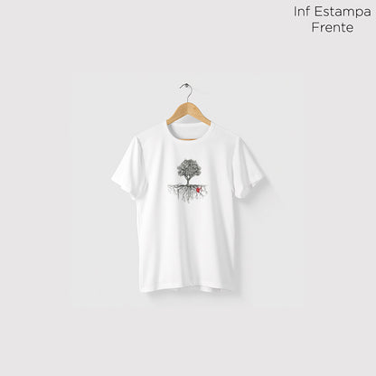 Camiseta Amazônia ÁRVORE CORAÇÃO DA NATUREZA - BRANCO - cód 0036