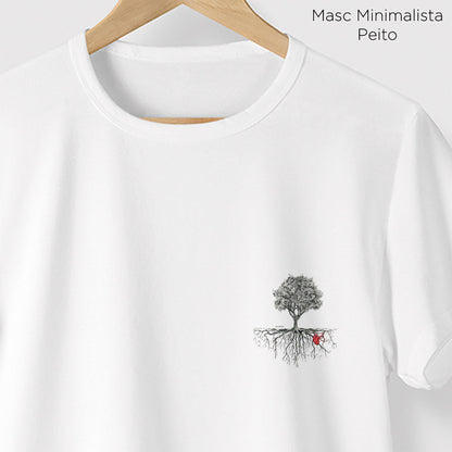 Camiseta Amazônia ÁRVORE CORAÇÃO DA NATUREZA - BRANCO - cód 0036