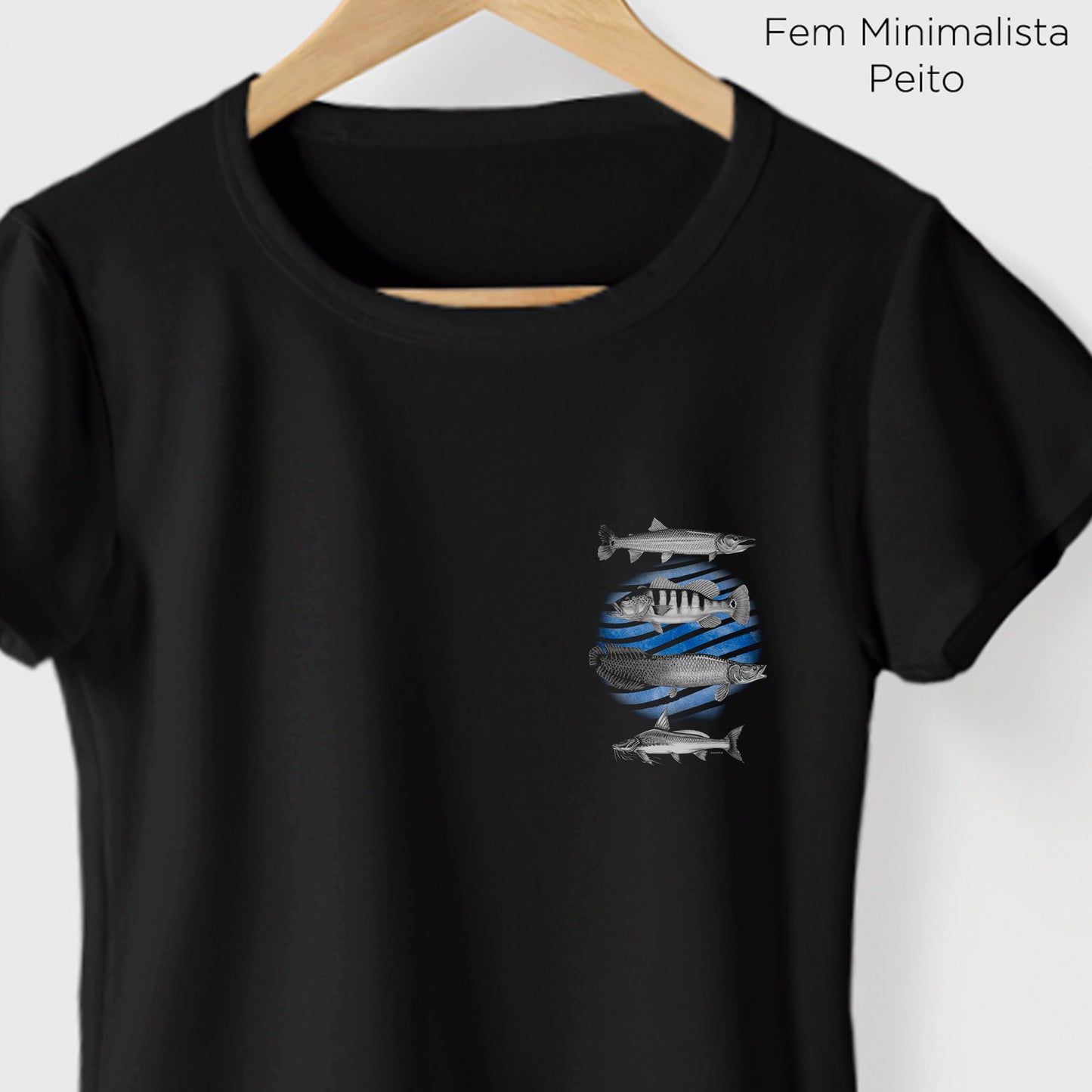 Camiseta Amazônia PEIXES DA AMAZÔNIA - PRETO - cód 0164