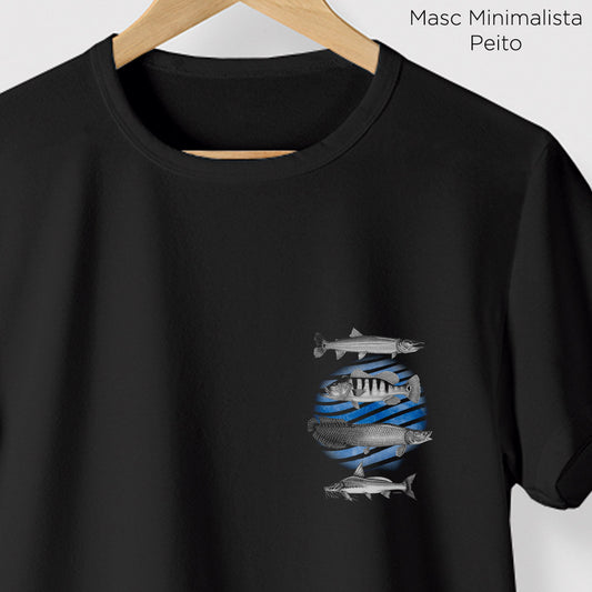 Camiseta Amazônia PEIXES DA AMAZÔNIA - PRETO - cód 0164