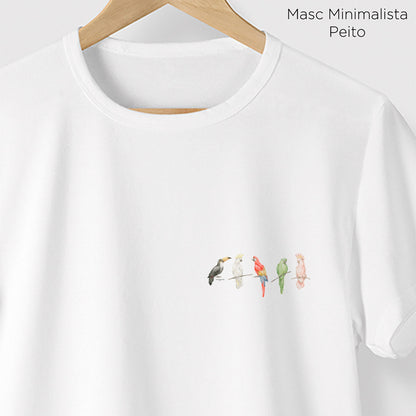 Camiseta Amazônia AVES CORES - BRANCO - cód 0168