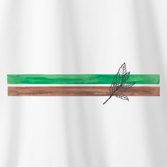 Camiseta Amazônia LISTRAS TERRA - BRANCO - cód 0174