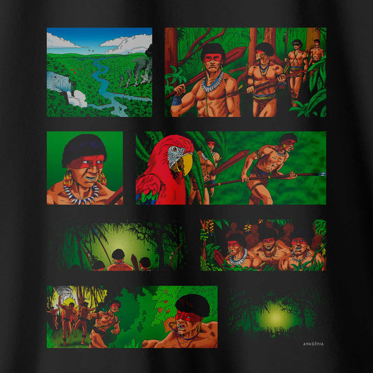 Camiseta Amazônia HISTORIA EM QUADRINHOS - PRETO - cód 0176