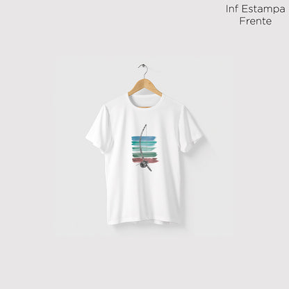 Camiseta Amazônia BERIMBAU AQUARELA - BRANCO - cód 0233
