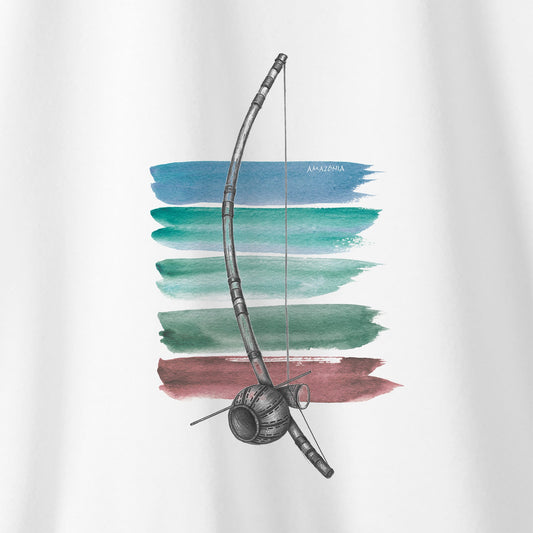 Camiseta Amazônia BERIMBAU AQUARELA - BRANCO - cód 0233