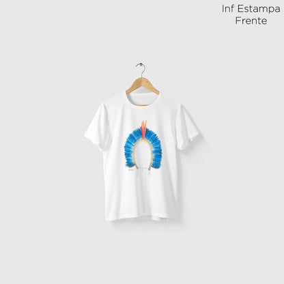 Camiseta Amazônia COCAR INDÍGENA - BRANCO - cód 0243