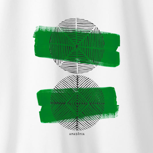Camiseta Amazônia ARTE GRAFISMO - BRANCO - cód 0317