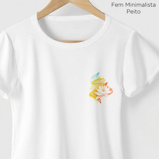 Camiseta Amazônia LOTUS AQUARELA - BRANCO - cód 0352