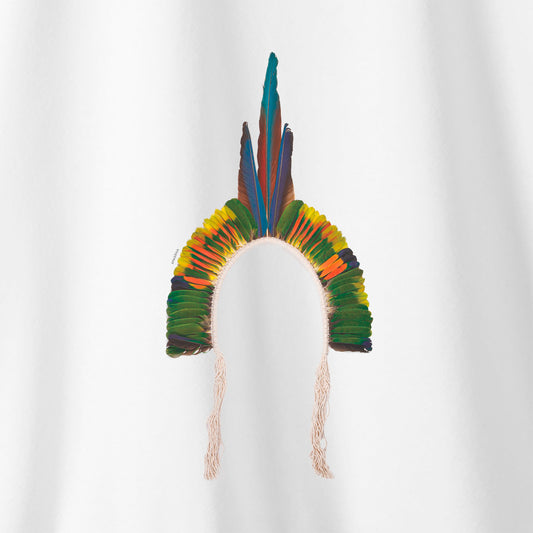 Camiseta Amazônia COCAR PATAXÓ - BRANCO - cód 0370