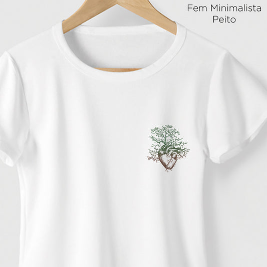 Camiseta Amazônia ÁRVORE CORAÇÃO - BRANCO - cód 0371