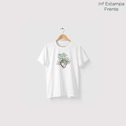 Camiseta Amazônia ÁRVORE CORAÇÃO - BRANCO - cód 0371