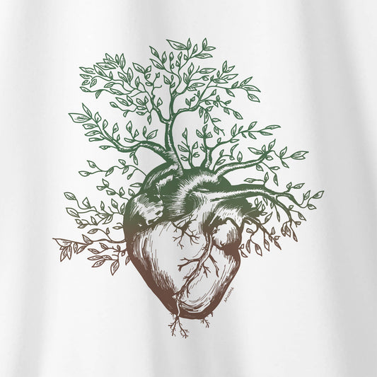 Camiseta Amazônia ÁRVORE CORAÇÃO - BRANCO - cód 0371
