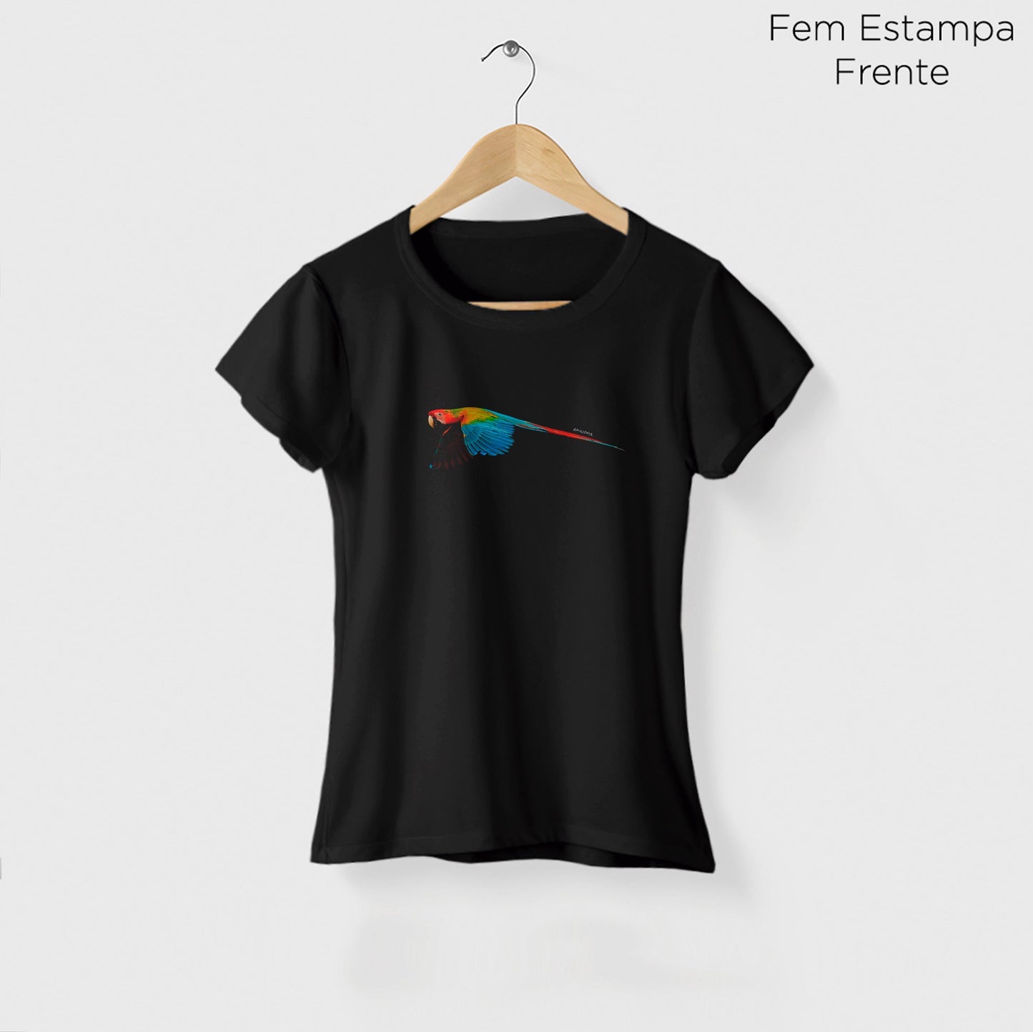 Camiseta Amazônia ARARA SOLO - PRETO - cód 0408