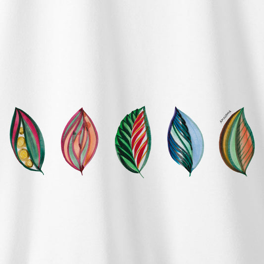Camiseta Amazônia FOLHAS CORES - BRANCO - cód 0430