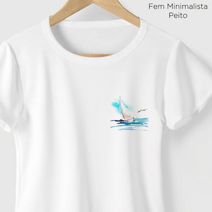 Camiseta Amazônia BARCO E MAR - BRANCO - cód 0438