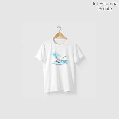 Camiseta Amazônia BARCO E MAR - BRANCO - cód 0438