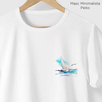 Camiseta Amazônia BARCO E MAR - BRANCO - cód 0438