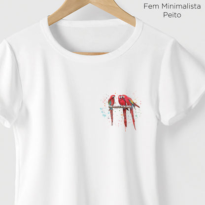 Camiseta Amazônia ARARAS AQUARELA - BRANCO - cód 0478