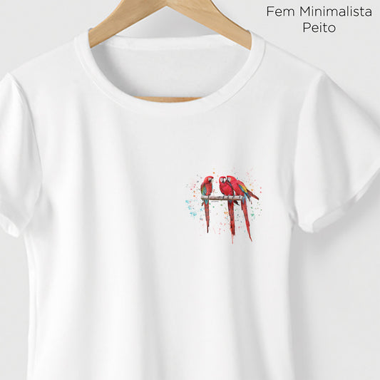 Camiseta Amazônia ARARAS AQUARELA - BRANCO - cód 0478