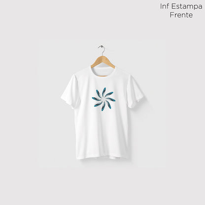 Camiseta Amazônia MANDALA 8 PENAS - BRANCO - cód 0522