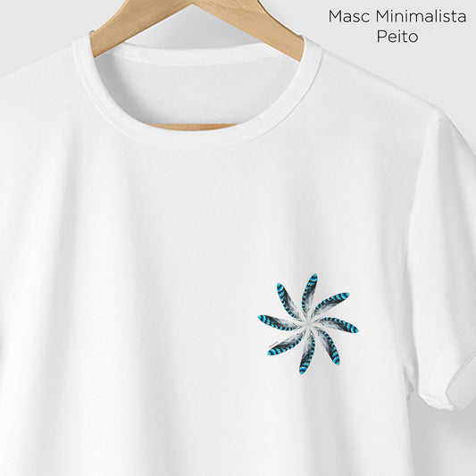 Camiseta Amazônia MANDALA 8 PENAS - BRANCO - cód 0522