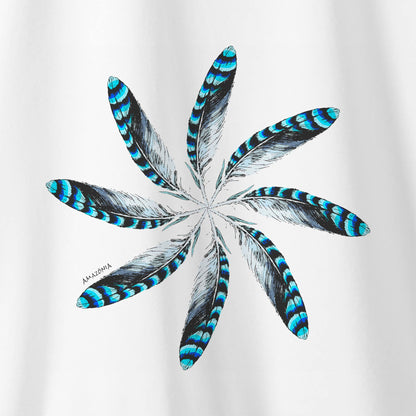 Camiseta Amazônia MANDALA 8 PENAS - BRANCO - cód 0522