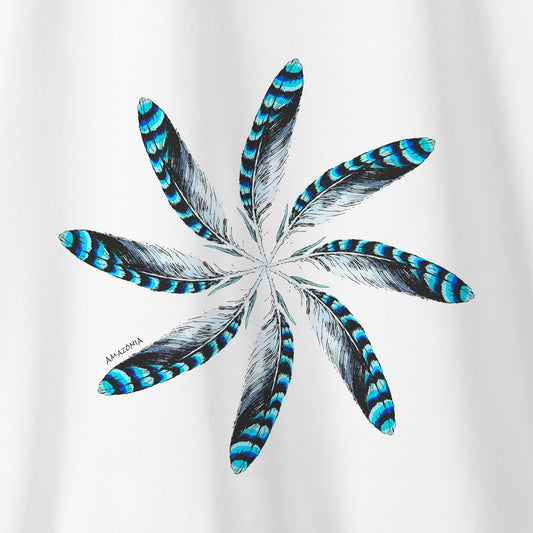Camiseta Amazônia MANDALA 8 PENAS - BRANCO - cód 0522